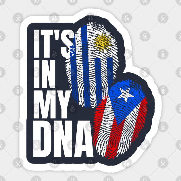 Uruguayan Puerto Rican DNA Mix Flag Heritage Gift Sticker by Just Rep It!!